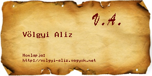 Völgyi Aliz névjegykártya